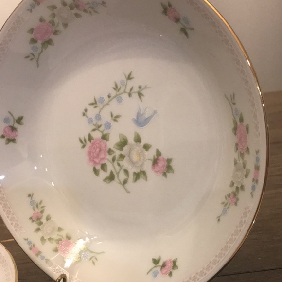 Crown Ming china 7 1/2” soup bowl set of 4 Bird of Paradise pattern euc (b) - Picture 6 of 9